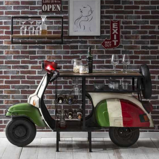 Transnational Moped Bar Counter & Cabinet