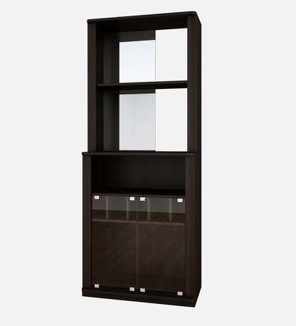 Stand Alone Bar Cabinet in Dark Elm Finish