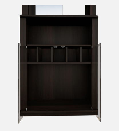 Stand Alone Bar Cabinet in Dark Elm Finish