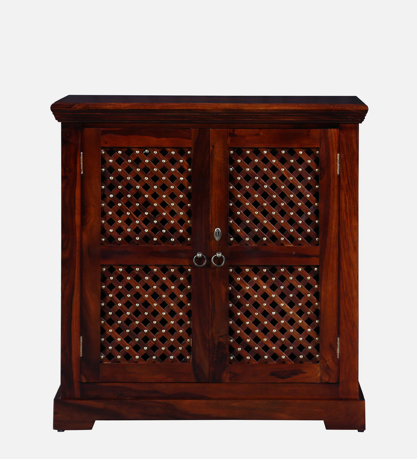 Traditional Sheesham Wood Bar Cabinet In Honey Oak Finish