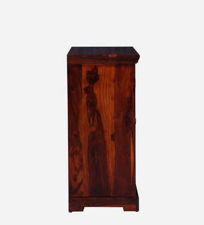 Traditional Sheesham Wood Bar Cabinet In Honey Oak Finish