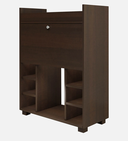 Olga Bar Cabinet & Counter in Dark Elm Finish