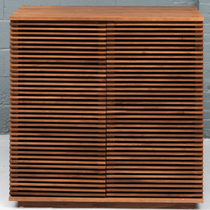 Handmade Contemporary Teak Wood Line Bar Cabinet - Happyware Home Pvt Ltd