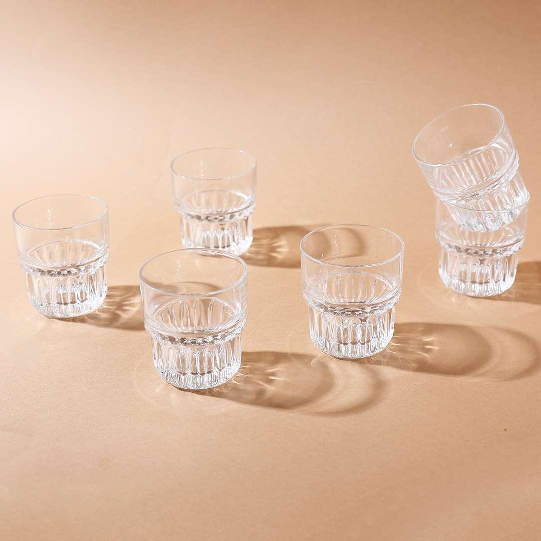 Hills Whiskey & Cocktail Glasses - 205ml (Set of 6) - Happyware Home Pvt Ltd